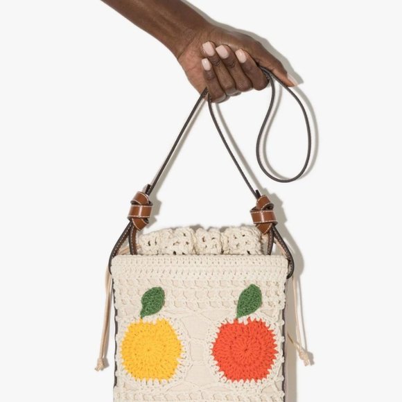 BRAND NEW STAUD Anita fruit-detail crochet bucket bag - Picture 2 of 4